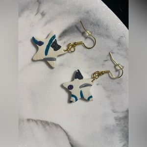 Handmade polymer clay earring stars fashion unique